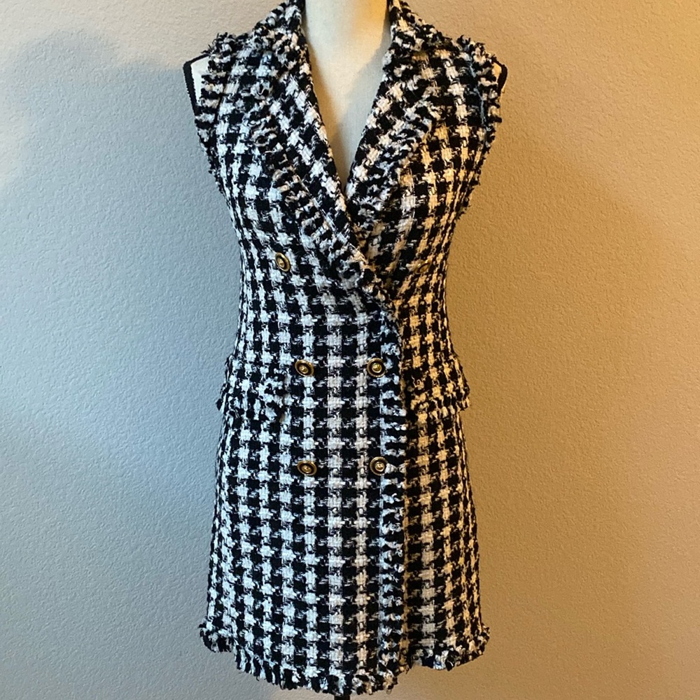 Zara Tweed Houndstooth Dress